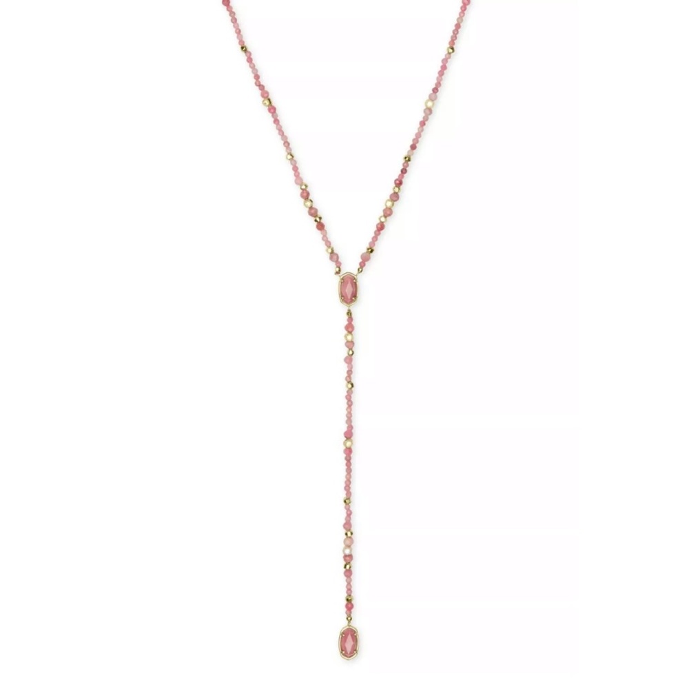 NWT KENDRA SCOTT $125 Pink Bethany Y Necklace - Picture 4 of 4